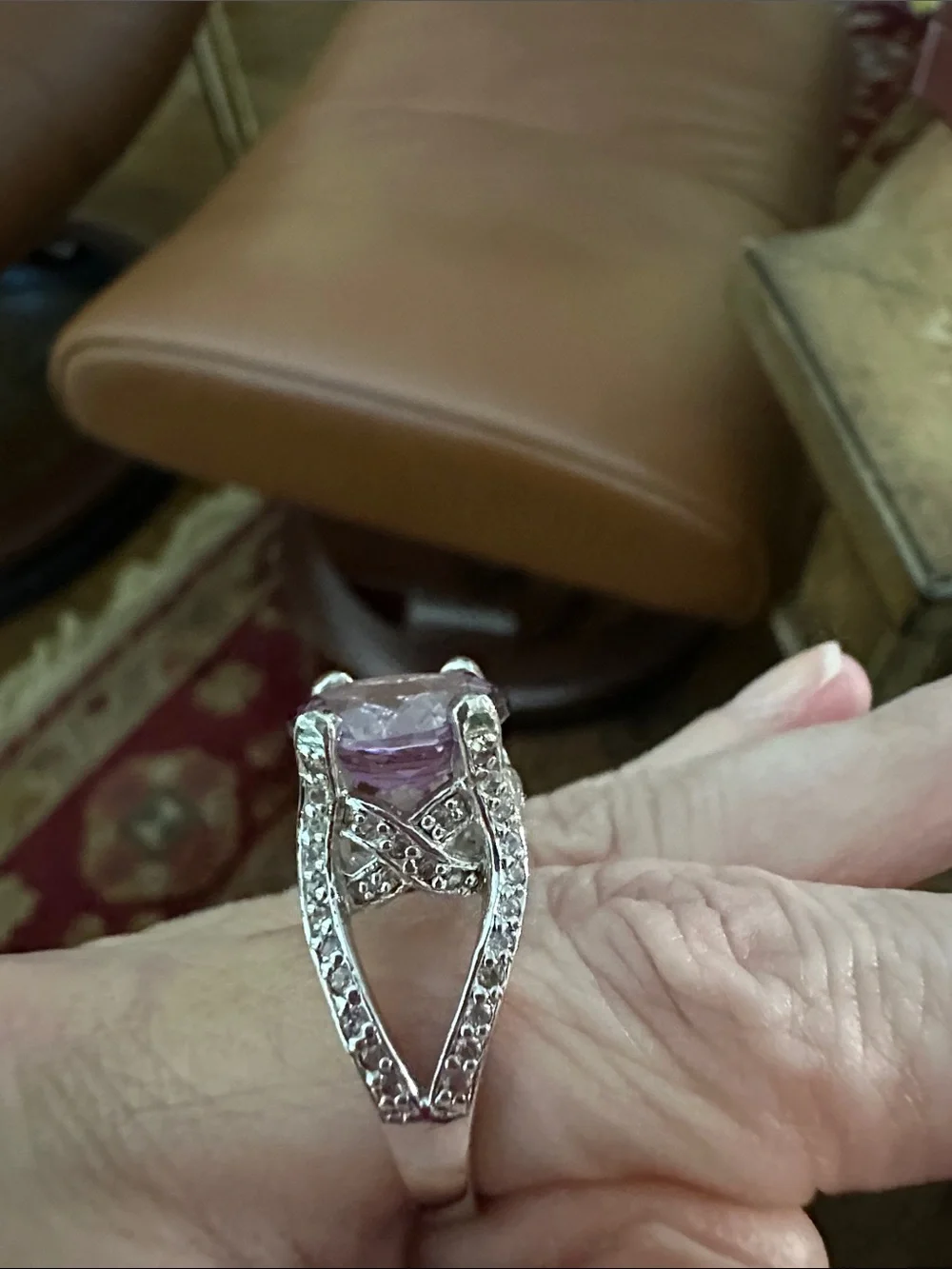 Sterling Silver Purple Amethyst Statement Ring